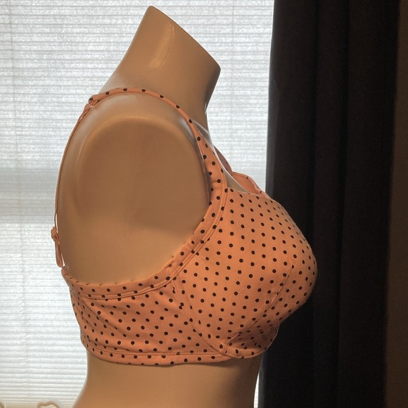 Cacique padded underwire convertible pink with black dots bra 44DD - Picture 6 of 6
